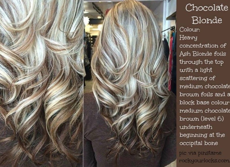 Мелирование темными прядями на светлые