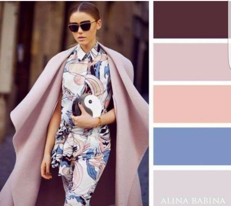 Сочетание с пудровым цветом