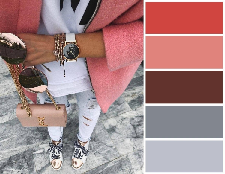 Сочетание розового и коричневого