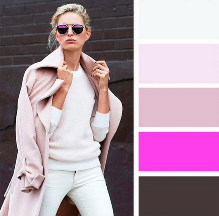 Сочетание бежевого и розового в одежде