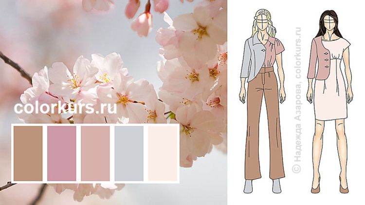Палитра пудровых оттенков в одежде