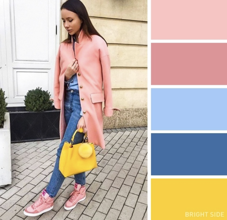Сочетание розового и голубого