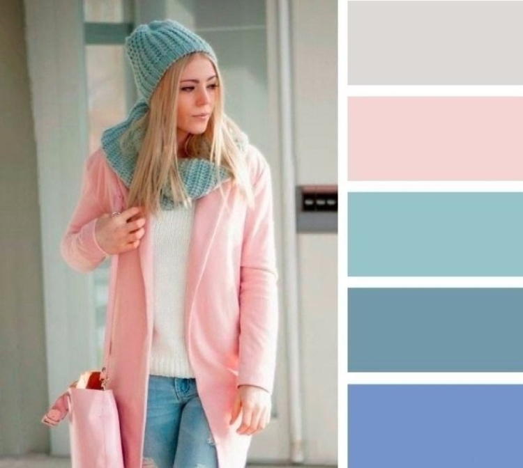 Холодные пастельные цвета в одежде
