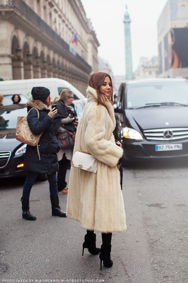 Норковая шуба стрит стайл