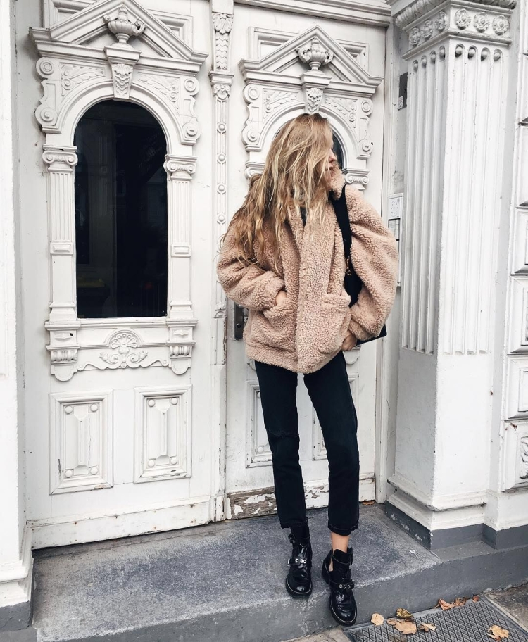 Образы с меховой курткой