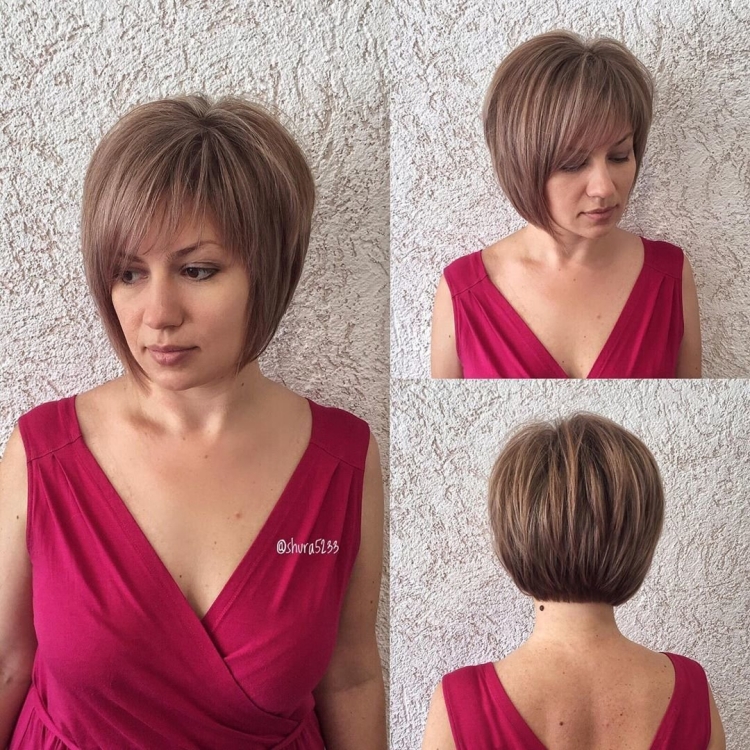 Каре Боб градуированное на короткие с объемом макушке