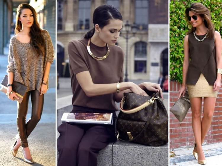 Сочетание коричневого в одежде