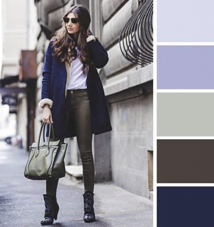 Сочетание темно серого цвета в одежде