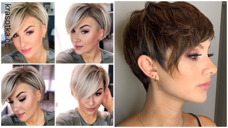 Пикси на короткие волосы с темными корнями