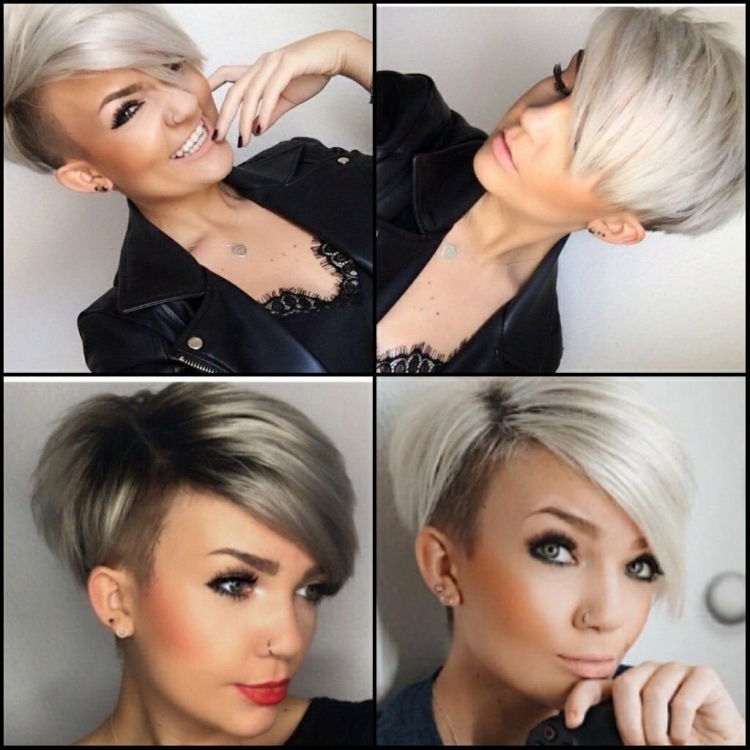 Ассиметричные стрижки с коротким виском