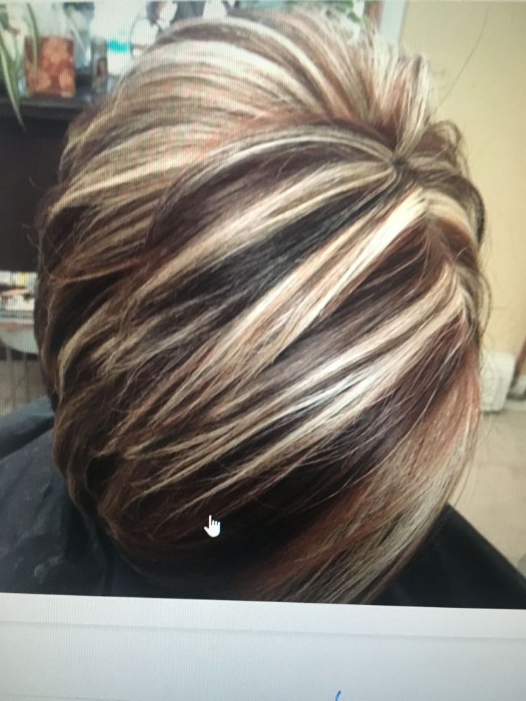 Мелирование на тёмные волосы короткие