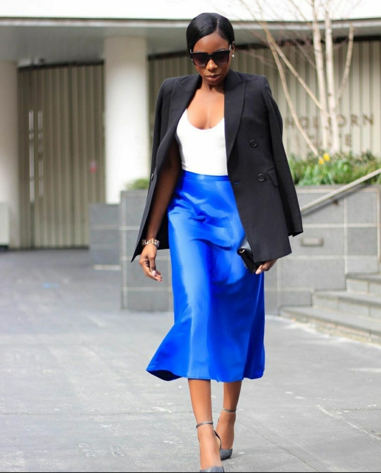 Юбка миди чёрная с пиджаком