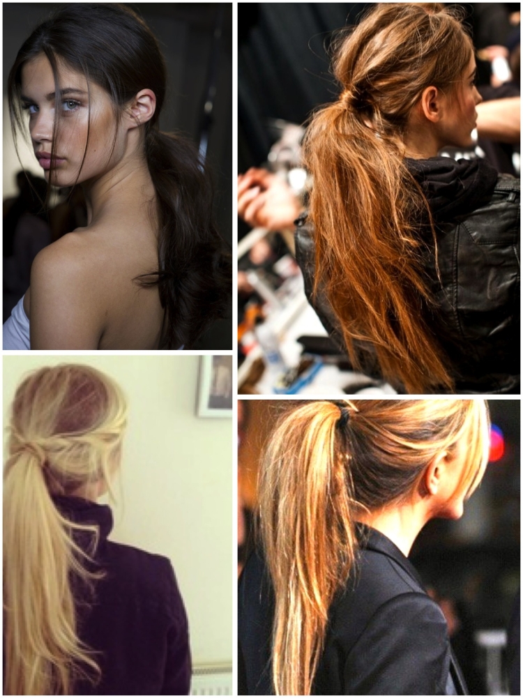 Хвост с прядями по бокам