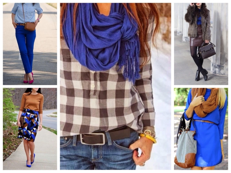 Сочетание с синим