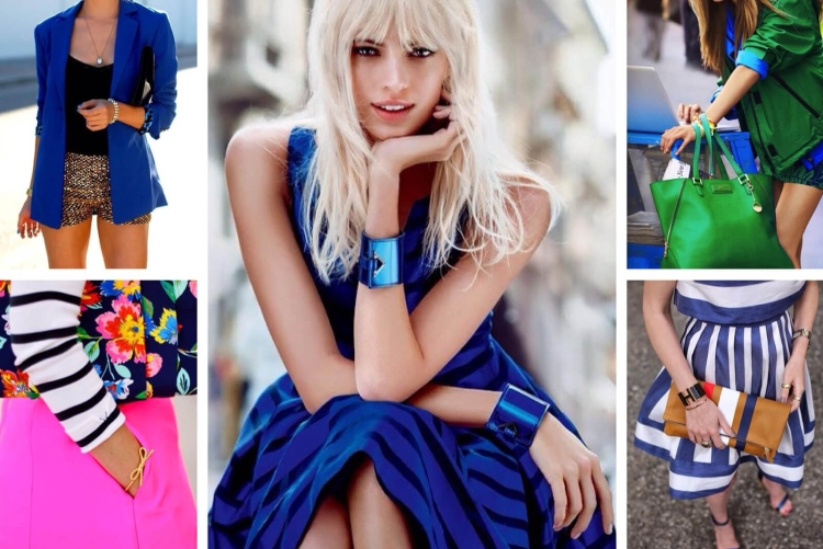Сочетание с синим цветом в одежде