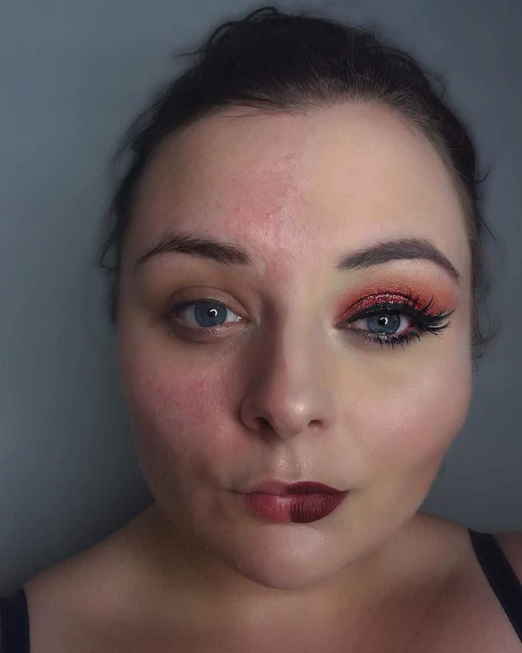 Макияж на половину лица