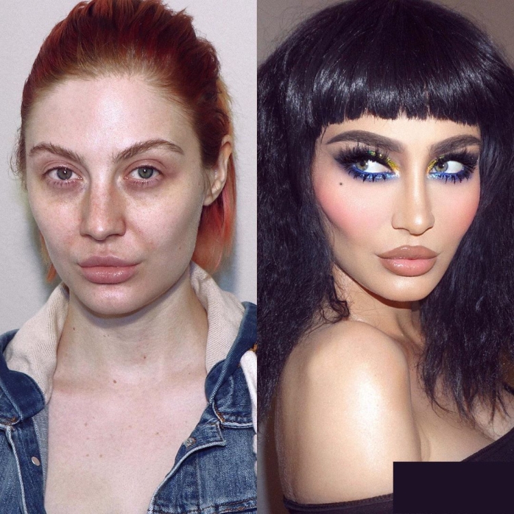 Перевоплощение в девушку с помощью косметики