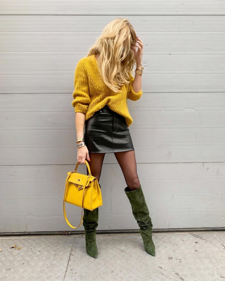 Стильные образы в горчичных тонах