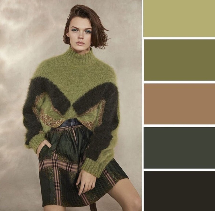 Сочетание с болотным цветом