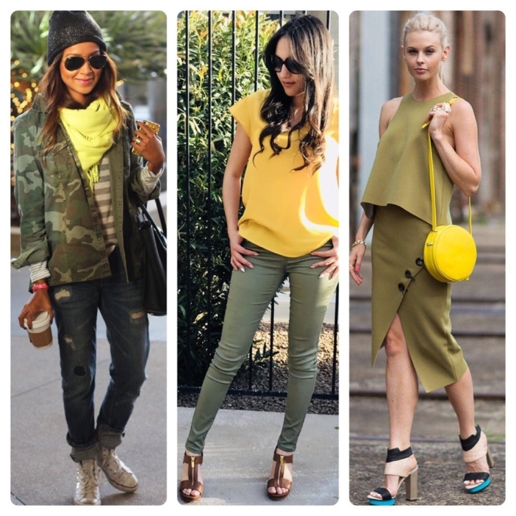 Хаки с желтым сочетание