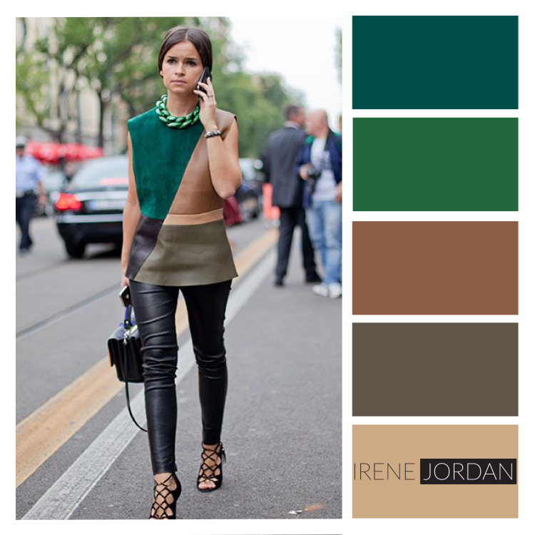 Сочетание теснозеленого