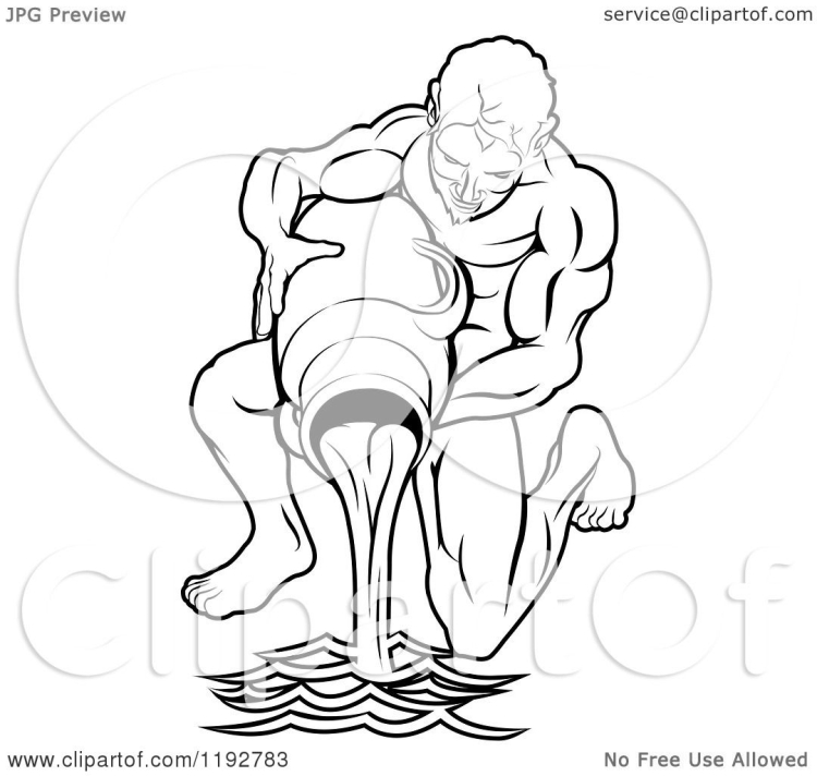 Знак зодиака Водолей карандашом