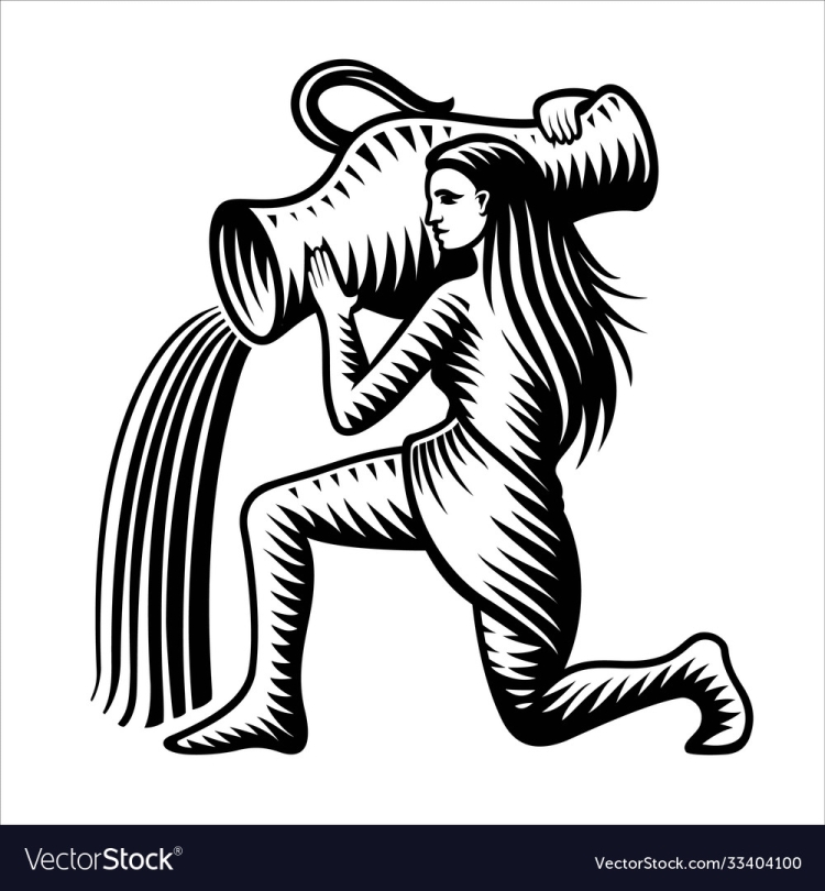 Водолей черно белые картинки