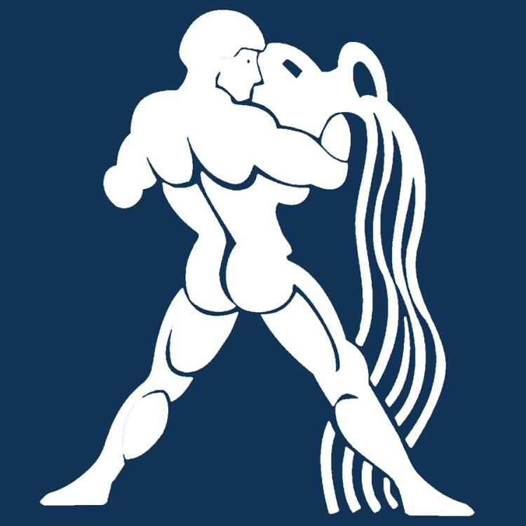 Знак Водолея на белом фоне