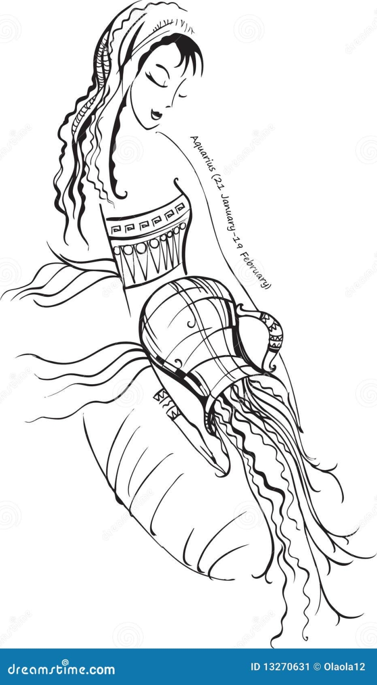 Эскиз тату Водолей для женщин