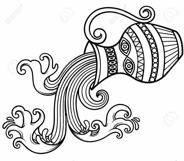 Раскраска Водолей знак зодиака